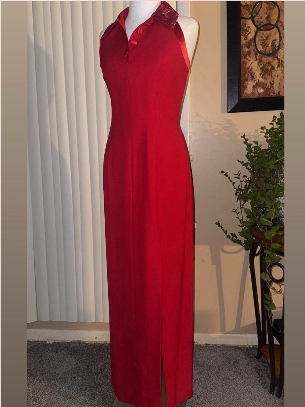 90s/2000s Reggio beaded halter dress